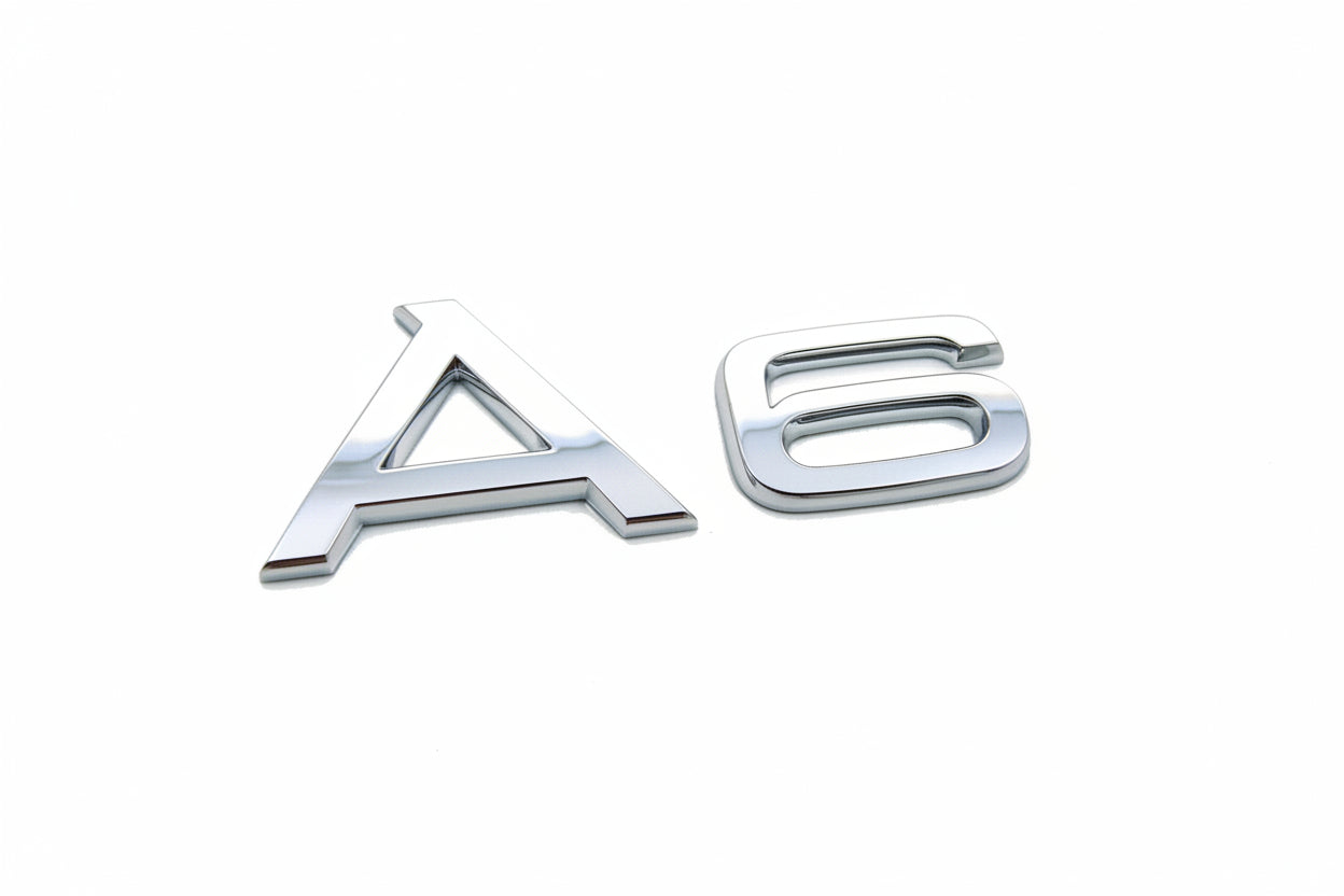 Chrome 'A6' emblem on a light gray background with 'GR Graphics' logo.