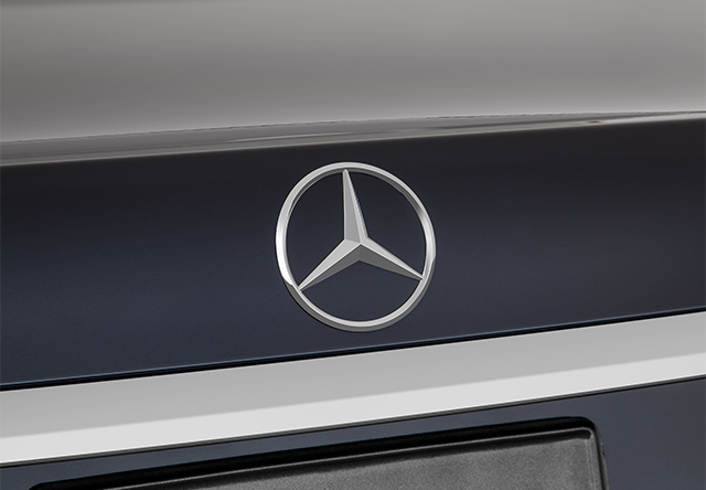 Mercedes-Benz logo on a vehicle's trunk