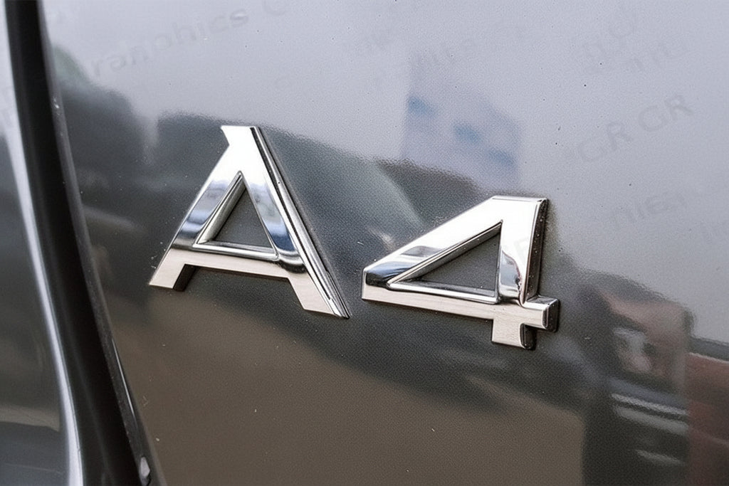 Audi A4 Rear Trunk Emblem Badge - Chrome Silver