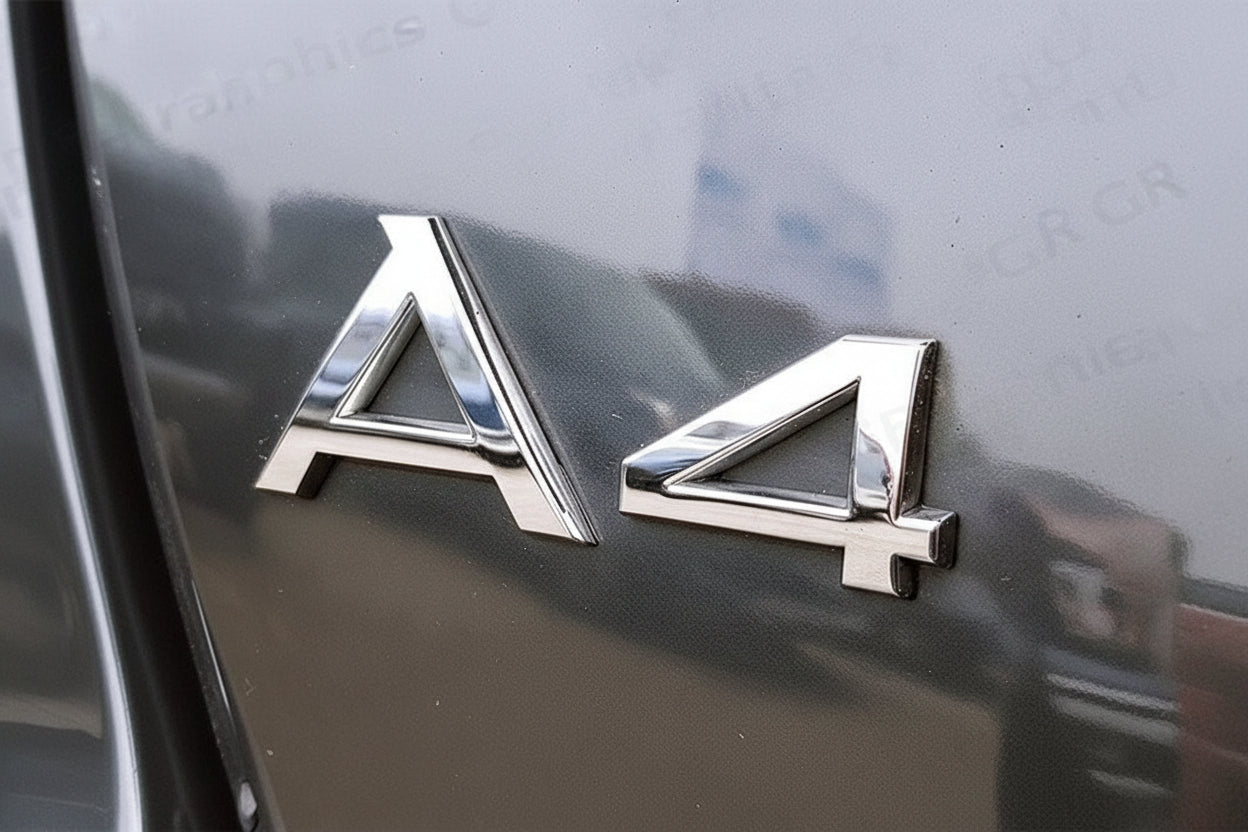 Audi A4 Rear Trunk Emblem Badge - Chrome Silver