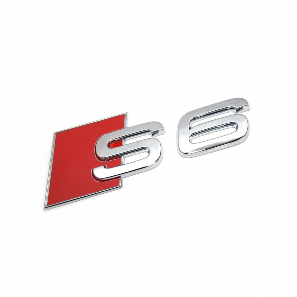Audi S6 Rear Trunk Emblem Badge - Chrome Silver