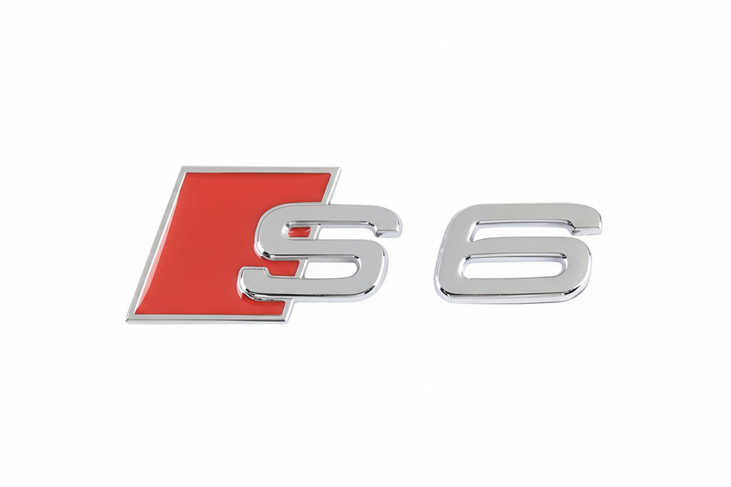 Audi S6 Rear Trunk Emblem Badge - Chrome Silver