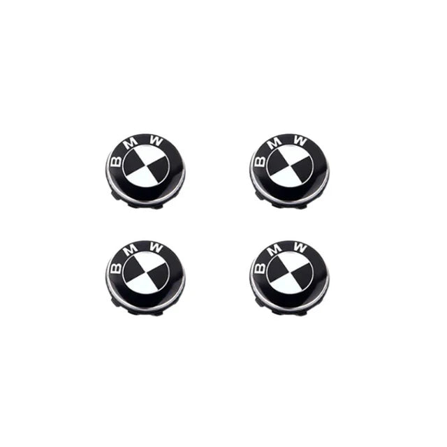 BMW Floating Wheel Centre Caps Set - Classic Black & White