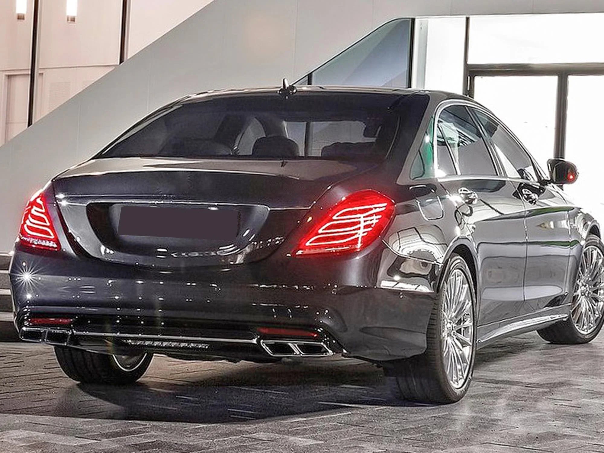 S63 AMG W222 2014–2017 Quad Exhaust Tips · Chrome