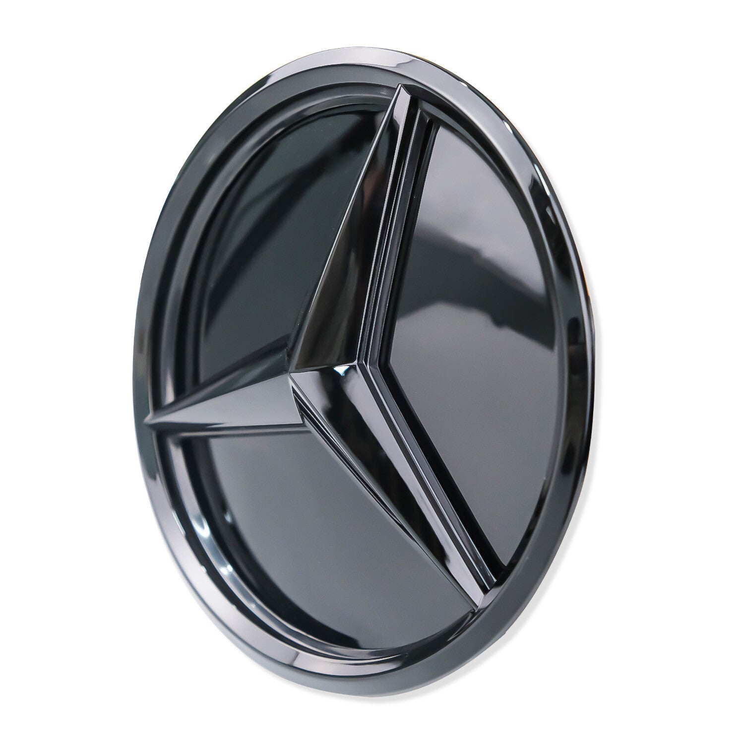 Mercedes Benz Front Grille Logo Emblem Badge - Black (Mirror)