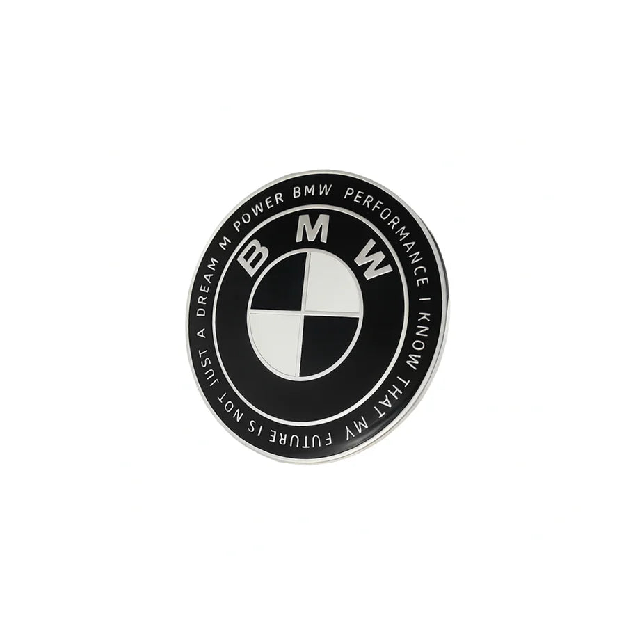 BMW 50TH ANNIVERSARY EMBLEM BADGES - BLACK & WHITE