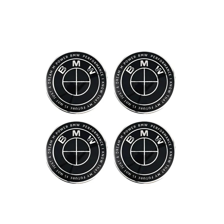 BMW Floating Wheel Centre Cap Set - 50th Anniversary Full Black