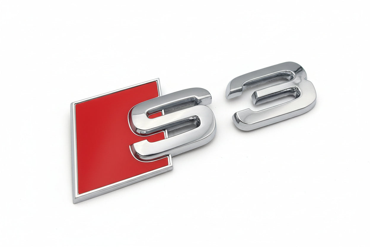 Audi S3 Rear Trunk Emblem Badge - Chrome Silver