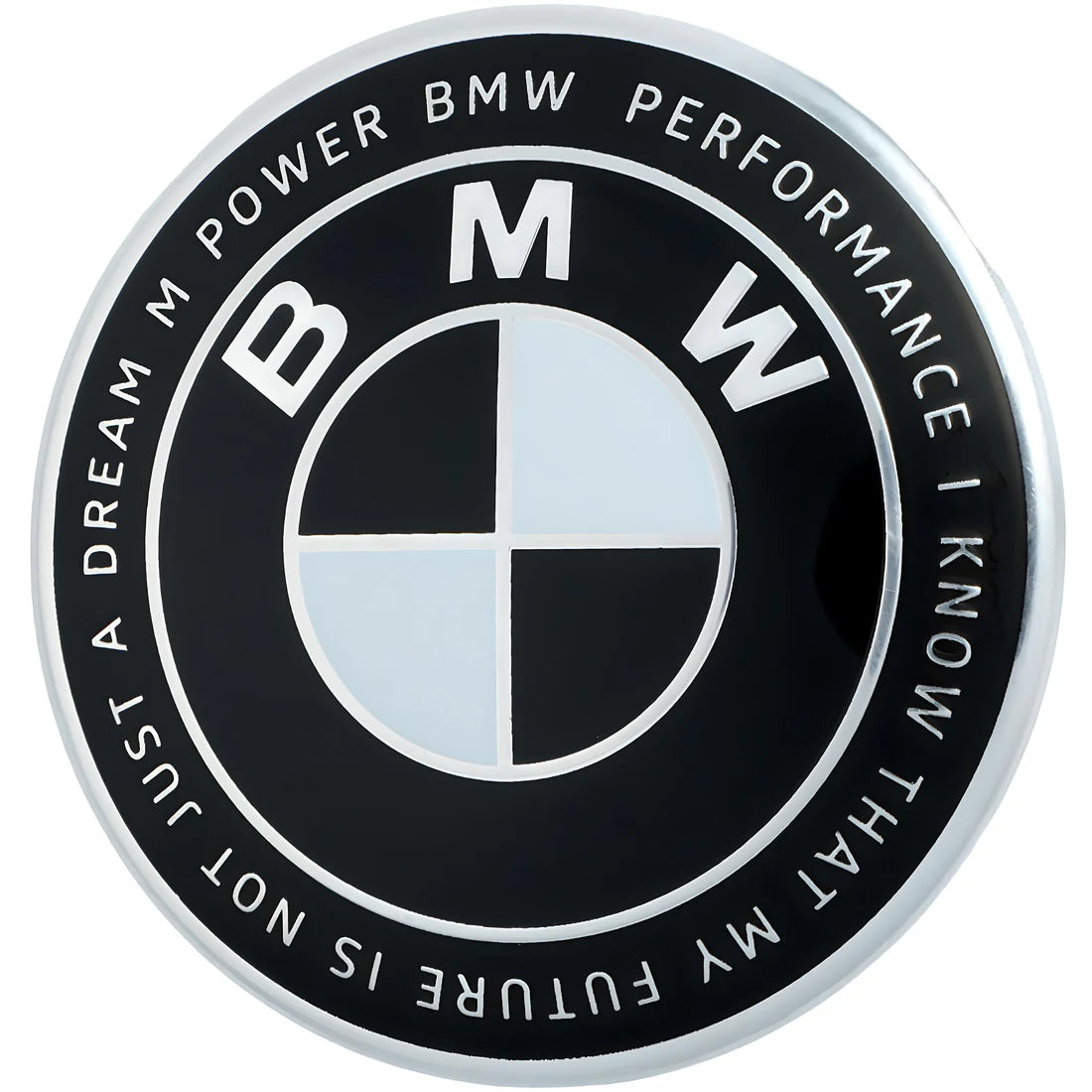 BMW 50TH ANNIVERSARY EMBLEM BADGES - BLACK & WHITE