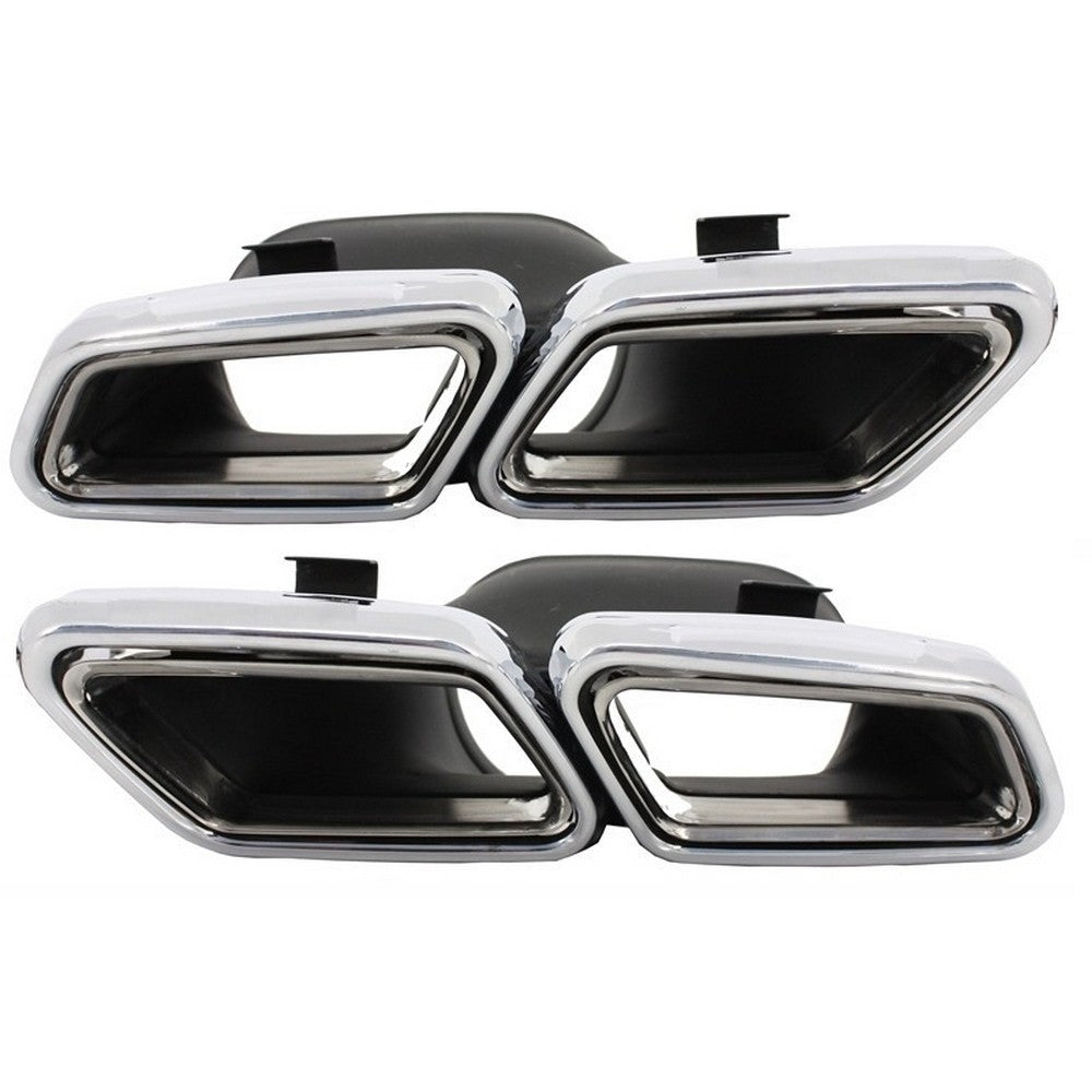 E63 AMG W212 2014–2016 Quad Exhaust Tips · Chrome