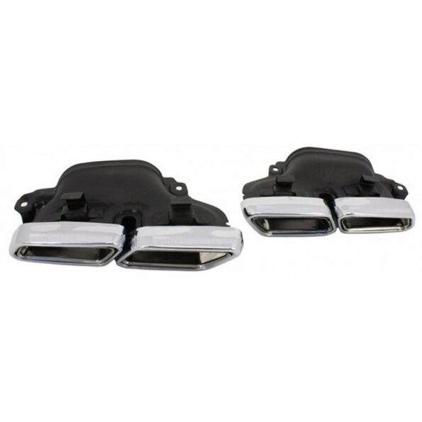 E63 AMG W212 2014–2016 Quad Exhaust Tips · Chrome