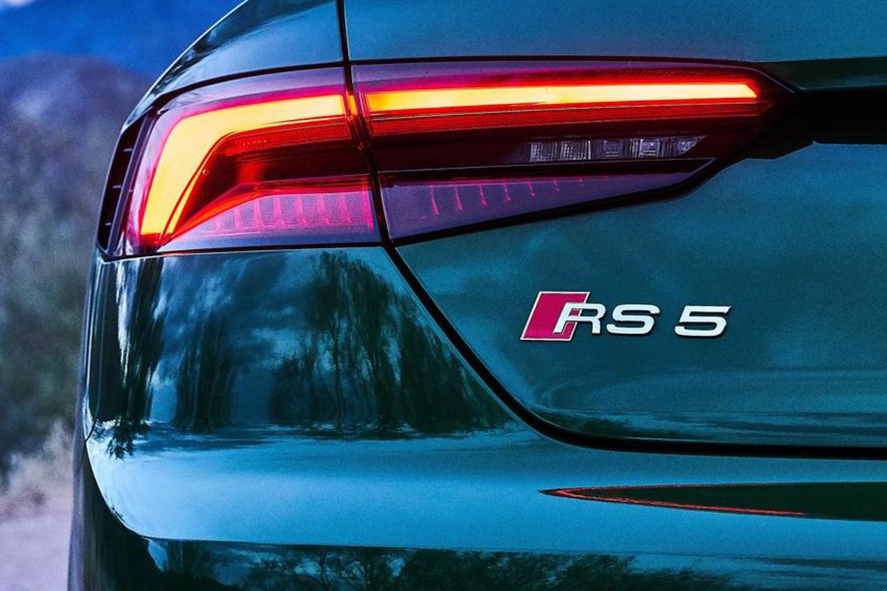 Audi RS5 Rear Trunk Emblem Badge - Chrome Silver