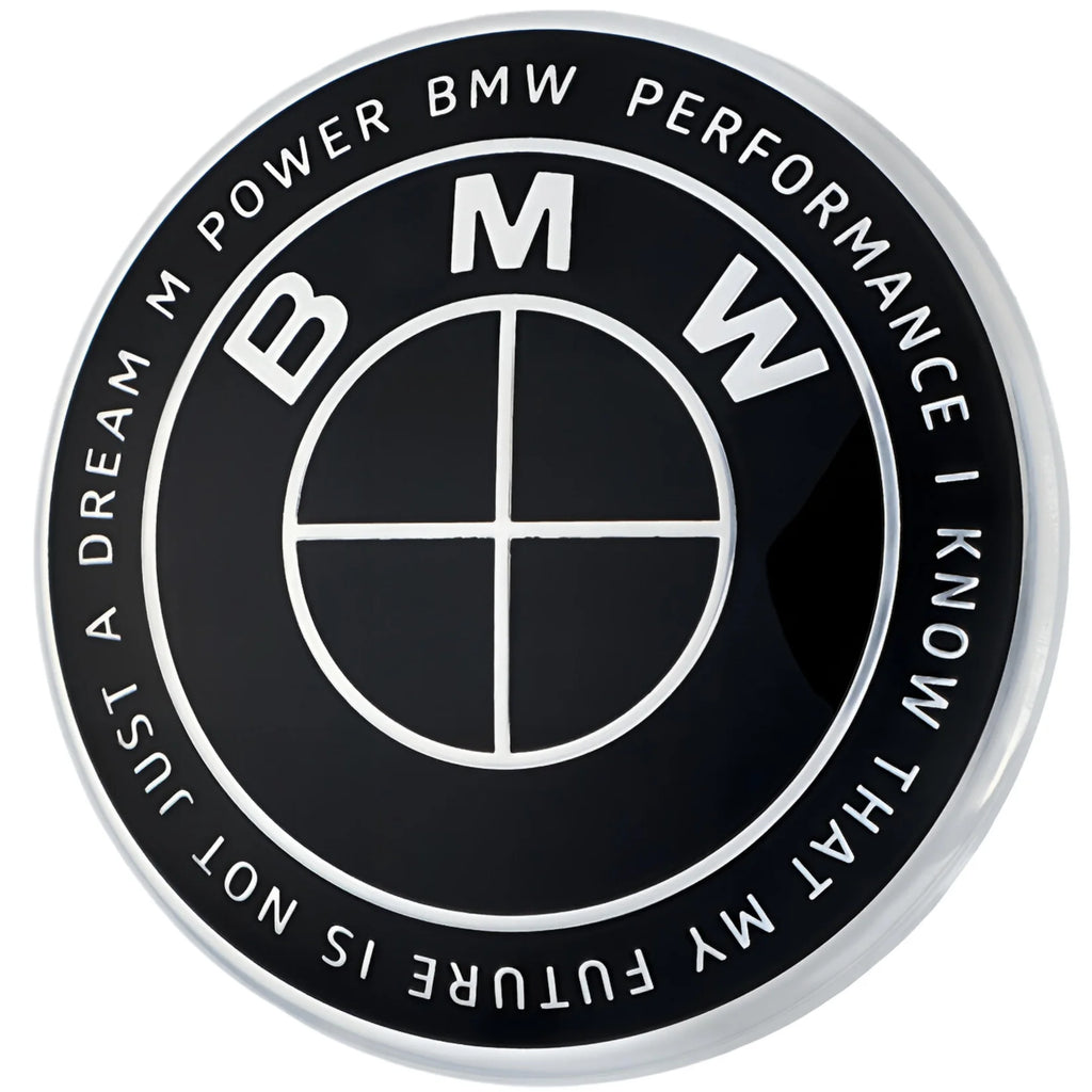 BMW 50TH ANNIVERSARY EMBLEM BADGE - FULL BLACK