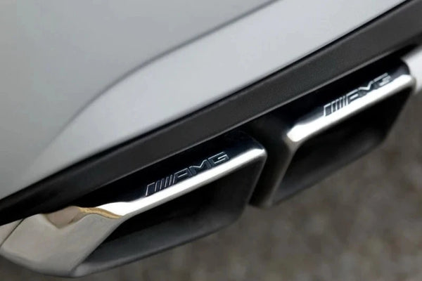 E63 AMG W212 2014–2016 Quad Exhaust Tips · Chrome