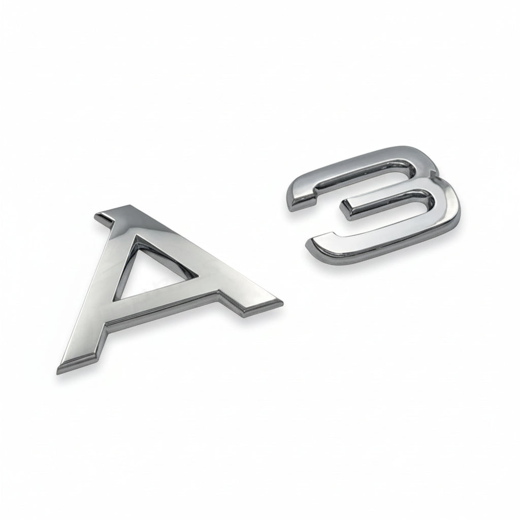 Audi A3 Rear Trunk Emblem Badge - Chrome Silver