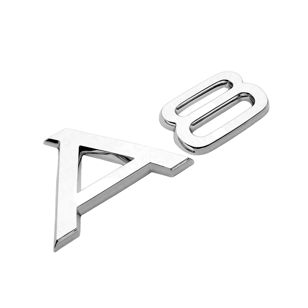 Audi A8 Rear Trunk Emblem Badge - Chrome Silver