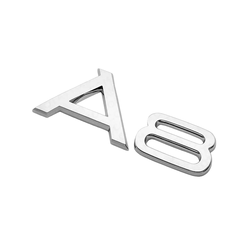 Audi A8 Rear Trunk Emblem Badge - Chrome Silver