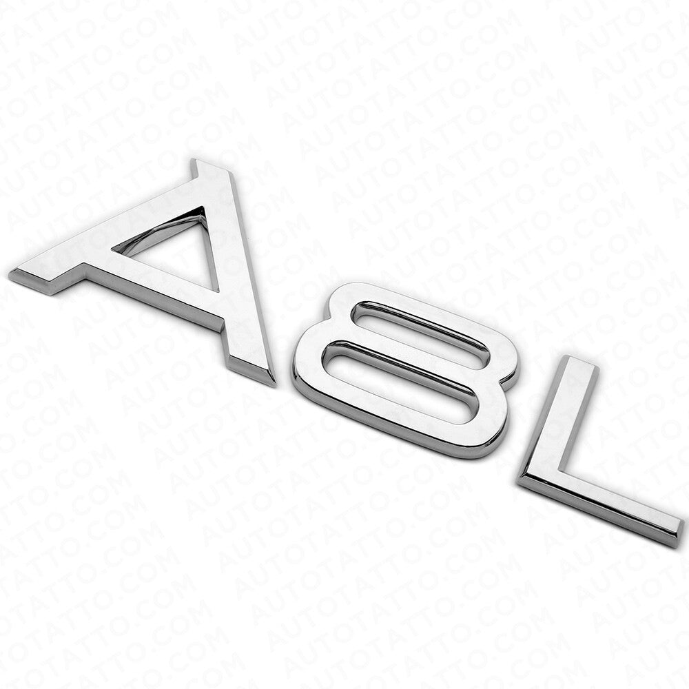 Audi A8 L Rear Trunk Emblem Badge - Chrome Silver