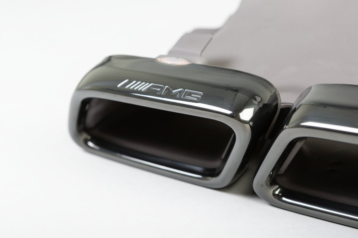 E63 AMG W213 2017–2020 Quad Exhaust Tips · Chrome
