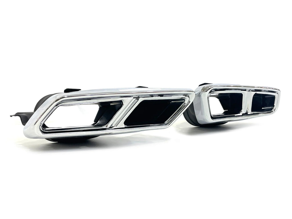 S63 AMG W222 2014–2017 Quad Exhaust Tips · Chrome
