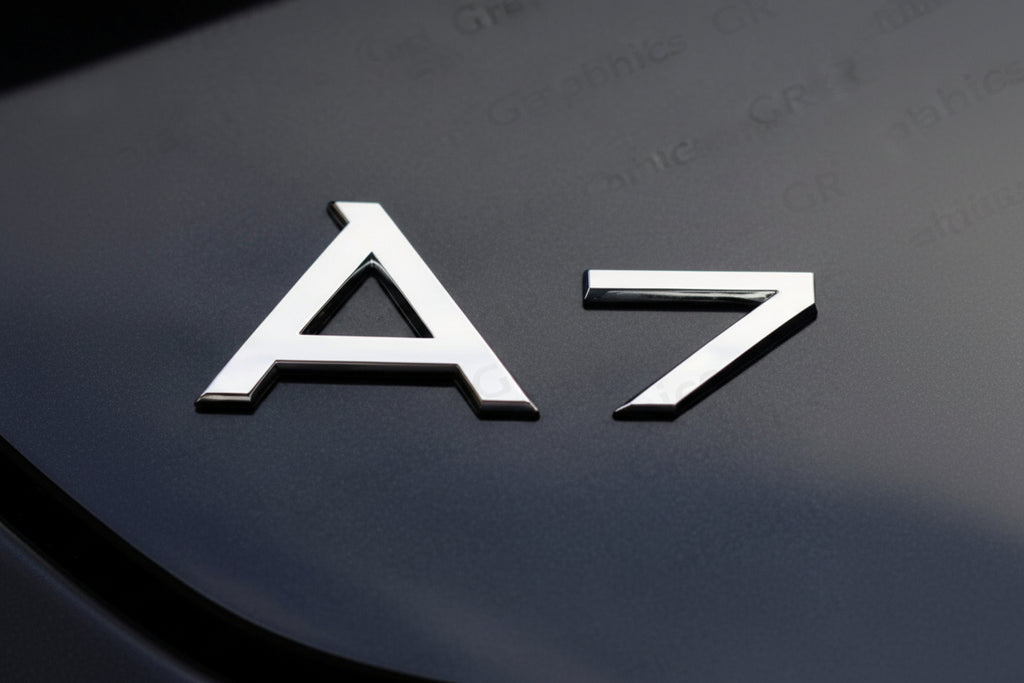 Audi A7 Rear Trunk Emblem Badge - Chrome Silver