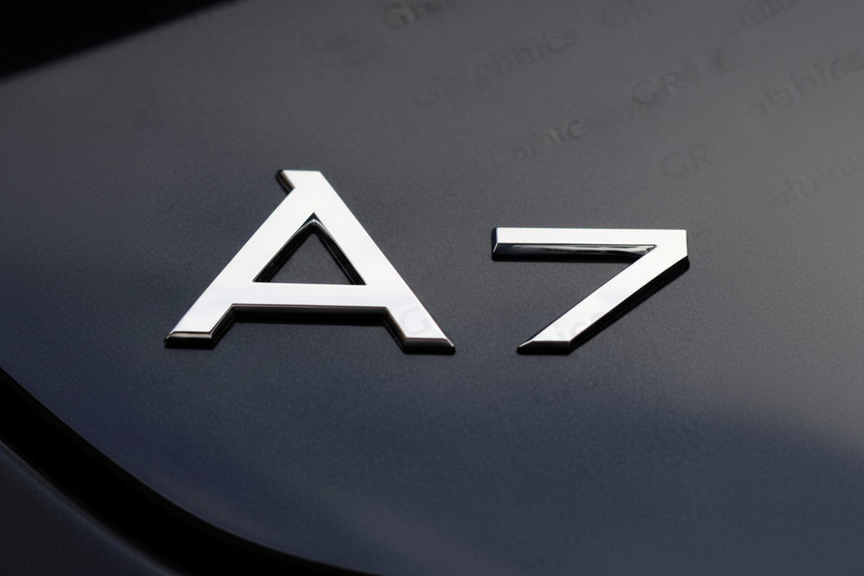 Audi A7 Rear Trunk Emblem Badge - Chrome Silver