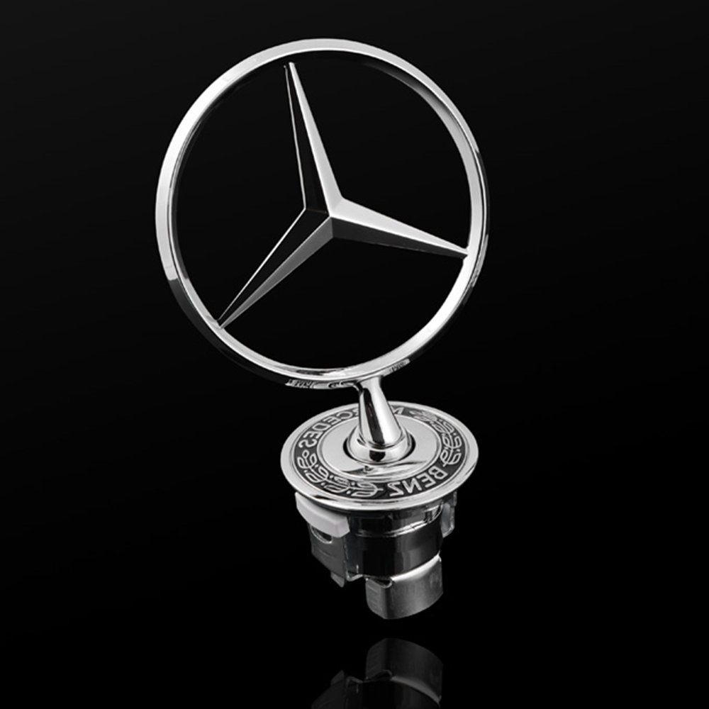 Mercedes-Benz Hood Ornament - Laurel Wreath (Black) (57mm)