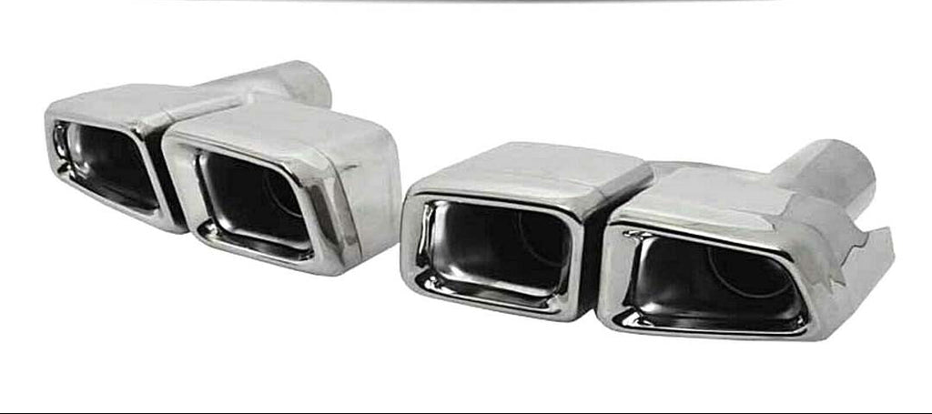 E63 AMG W212 2010–2013 Quad Exhaust Tips · Chrome