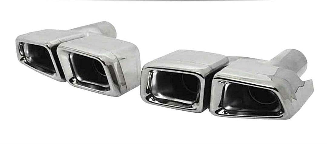 E63 AMG W212 2010–2013 Quad Exhaust Tips · Chrome