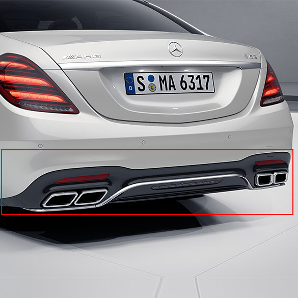 S63 AMG W222 2018–2020 Quad Exhaust Tips · Chrome
