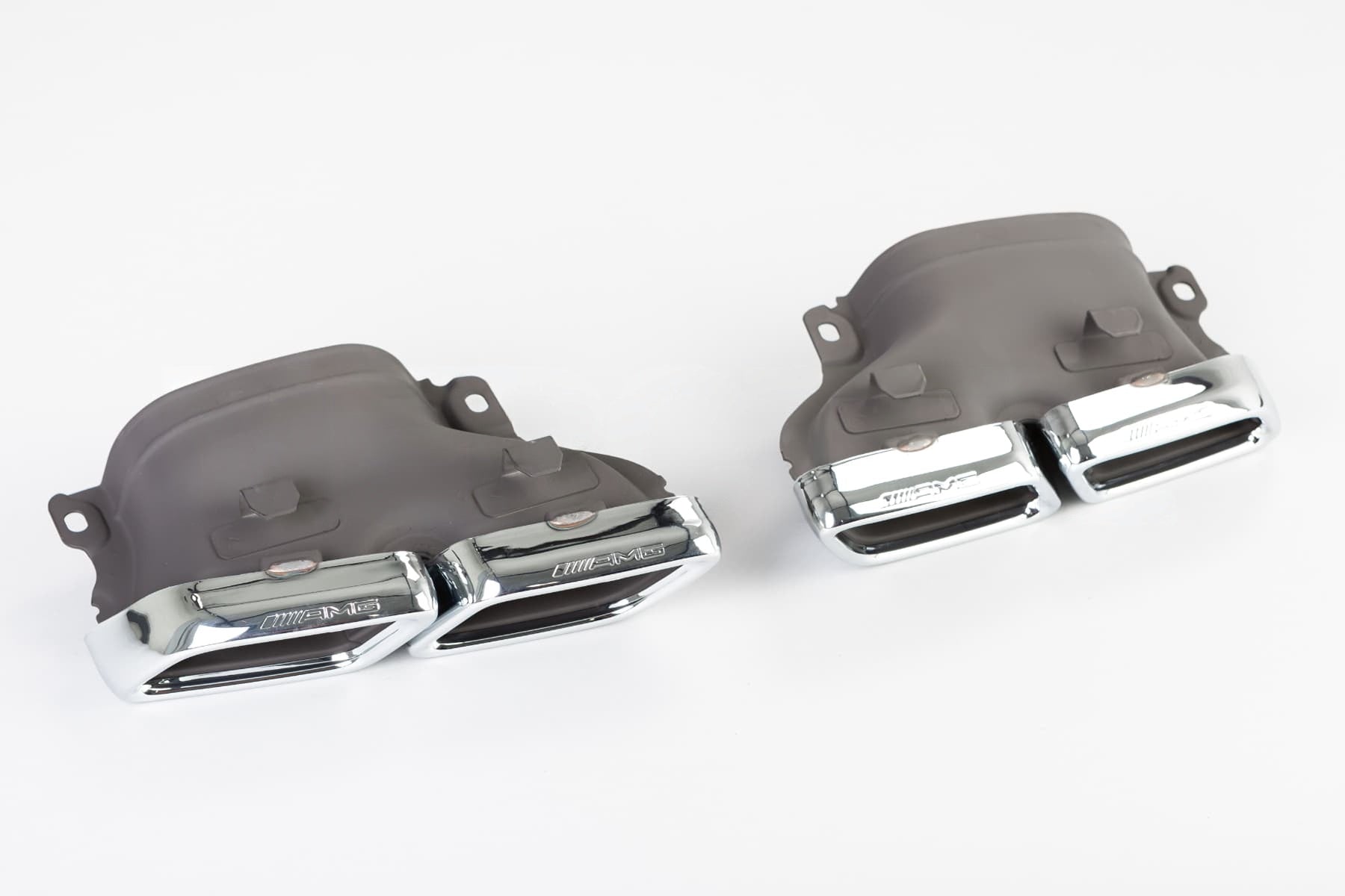 S63 AMG W222 2018–2020 Quad Exhaust Tips · Chrome